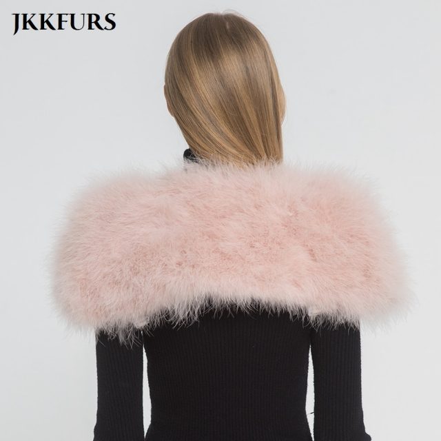 2019 Women Real Fur Cape Shrug Genuine Ostrich Feather Fur Shawl Poncho Fashion Wedding Hot Sale One Size S1264