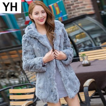 100% Real Natural Rex Rabbit Fur Coat 2019 Real Rex Rabbit Fur Jacket Warm Soft Thick Rex Rabbit Fur Overcoat Wholesale Retail