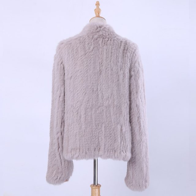 2019 100% Real Knit Rabbit Fur Cardigan Coat Jacket Natural Hand-made Irregular Collar Garment Rabbit Fur Knitted Outerwear Vest