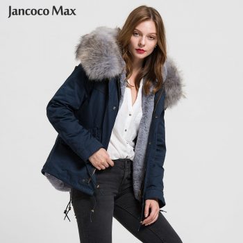 Women Fashion Fur Parka Real Raccoon Fur Big Collar Parkers Hooded Coat Detachable S1722