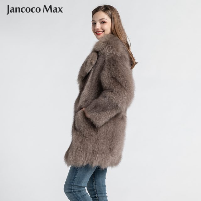 2019 Winter Warm Real Fur Long Coats Female Fashion Fox Fur Jacket Natural Fur Outwear S7568