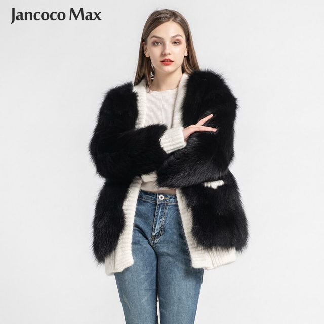 Women’s Real Fox Fur Jacket Autumn Winter Warm Sweater Natural Fur Female Coats New Arrival S7571