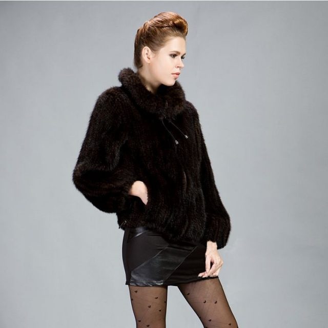 Mink hair knitted fur coat mink clothes fur women’s  Fashion lapel coat jacket winter fur jacket Free shipping