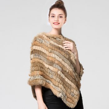 Winter Autumn Women Girl Poncho Real Knit Rex Rabbit Fur Shawl Stole Shrug Cape Robe Tippet Wrap Off-season Clearance bat capes