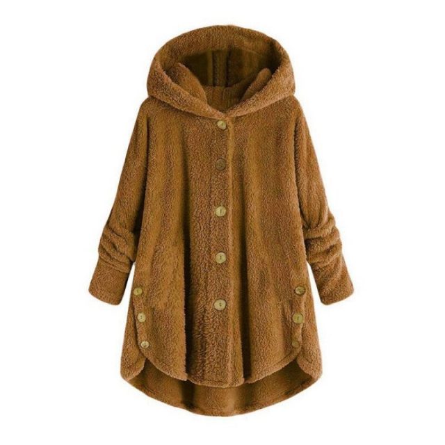 Winter Coat Women Warm Hooded Plush Coats Autumn Outerwear Soft Fur Jacket Female Plush Overcoat Casual Teddy Outwear Plus Size