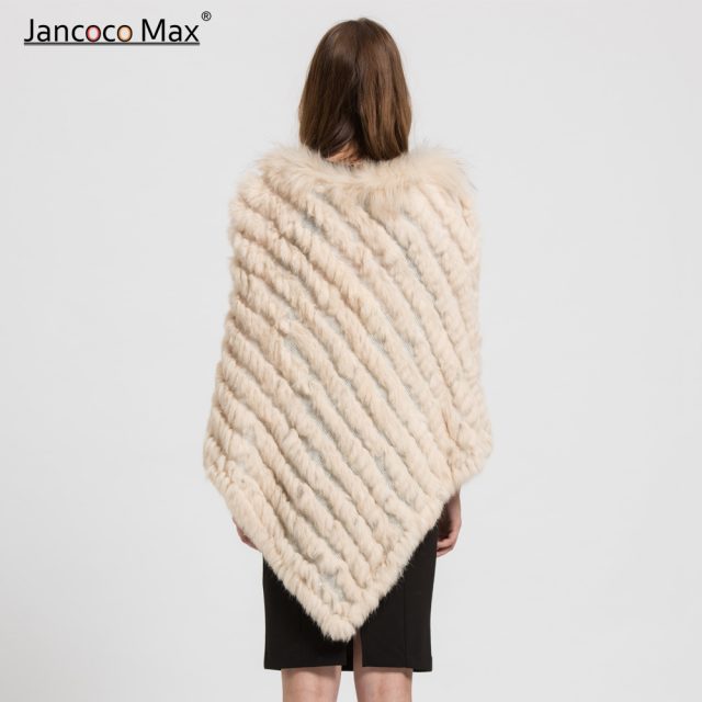 Fashion Style Real Rabbit Knitted Fur Poncho Women Spring Winter Shawls Lady Cloak New Arrival 2019 S1729