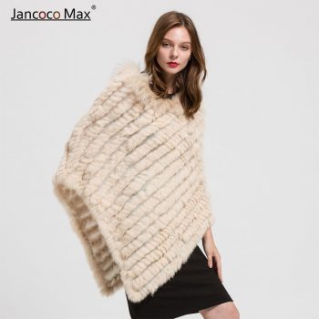 Fashion Style Real Rabbit Knitted Fur Poncho Women Spring Winter Shawls Lady Cloak New Arrival 2019 S1729