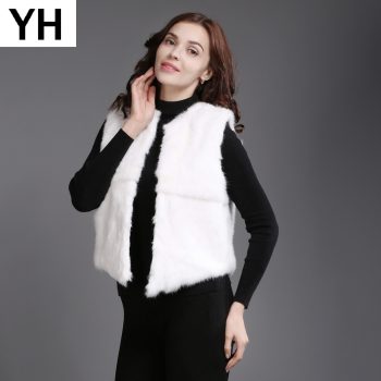 2019 Brand Real Rabbit Fur Short Style Vest Winter Lady Real Natural Rabbit Fur Gilet New Casual Women Real Rabbit Fur Waistcoat