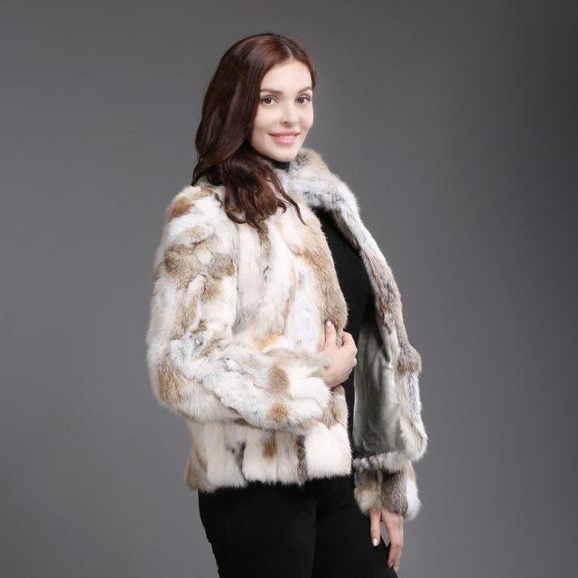2019 Hot Sale Women Genuine Real Rabbit Fur Coat Lady Winter Warm Real Natural Rabbit Fur Jacket Casual Real Rabbit Fur Overcoat