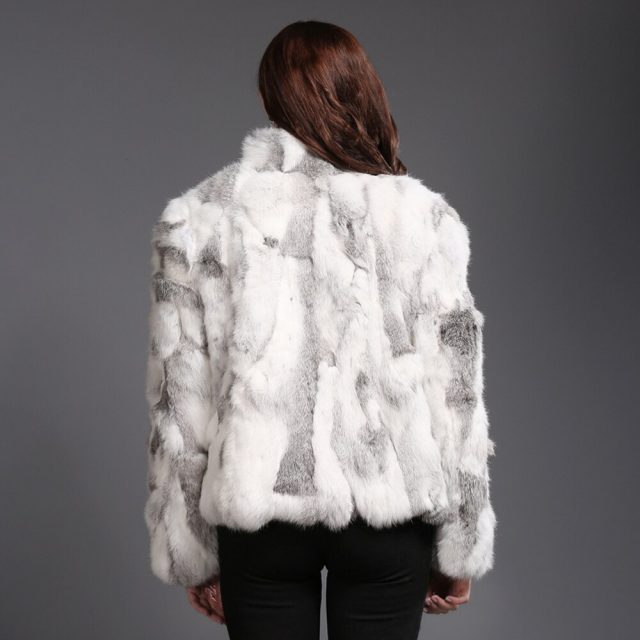 2019 Hot Sale Women Genuine Real Rabbit Fur Coat Lady Winter Warm Real Natural Rabbit Fur Jacket Casual Real Rabbit Fur Overcoat