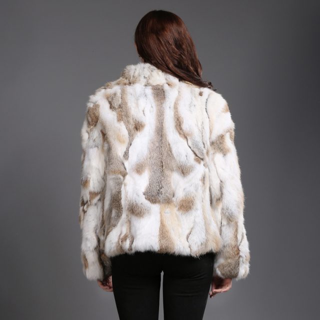 2019 Hot Sale Women Genuine Real Rabbit Fur Coat Lady Winter Warm Real Natural Rabbit Fur Jacket Casual Real Rabbit Fur Overcoat