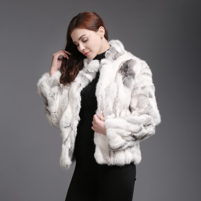 2019 Hot Sale Women Genuine Real Rabbit Fur Coat Lady Winter Warm Real Natural Rabbit Fur Jacket Casual Real Rabbit Fur Overcoat