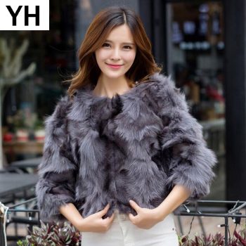 Hot Sale Women Real 100% Natural Fox Fur Jacket Lady Genuine Real Fox Fur Outerwear Short Style Slim Fashion Real Fox Fur Coat