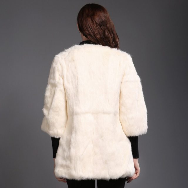 2019 New Autumn Winter Genuine Full Pelt Real Rabbit Fur Jacket Women Real Rabbit Fur Coat Slim High Quality Rabbit Fur Overcoat