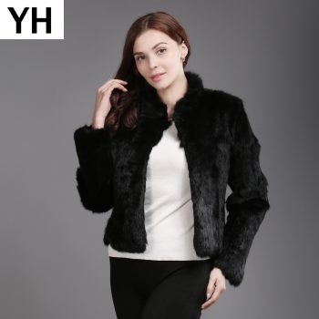 Genuine Full Pelt Real Fur Jacket Women New Design Real Rabbit Fur Coat Natural Rabbit Fur Coats Slim Real Rabbit Fur Overcoat