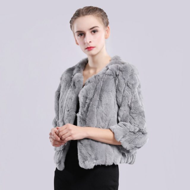 2019 New Style Autumn Winter Genuine Real Rex Fur Jacket Women Casual Rex Rabbit Fur Coat Natural Rex Rabbit Fur Short Overcoat