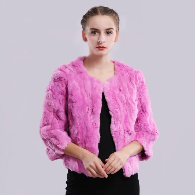 2019 New Style Autumn Winter Genuine Real Rex Fur Jacket Women Casual Rex Rabbit Fur Coat Natural Rex Rabbit Fur Short Overcoat