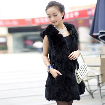 2019 hot sale 100% pure natural authentic rabbit fur vest female hooded long thick warm winter rabbit fur leather natural fur ve