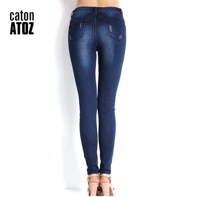 catonATOZ 2053 Ladies Stretchy Cotton Denim Pants Trousers Womens Ripped Skinny Jeans For Women