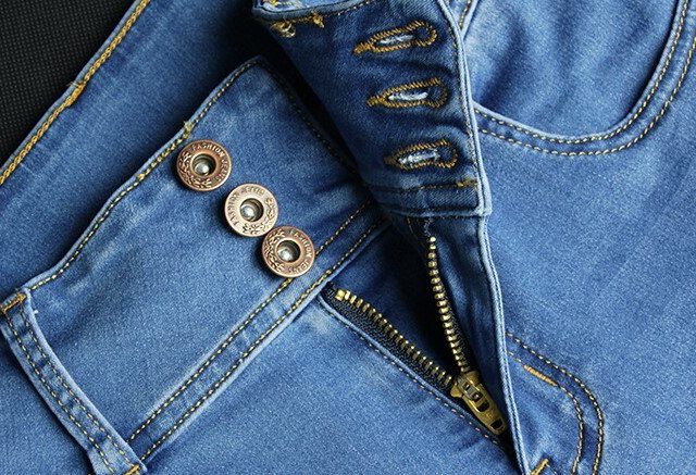 catonATOZ 2143 Mom Jeans New Women Pencil Stretch Skinny Jeans Mid High Waist Jeans Pants Women’s Blue Slim denim Jeans