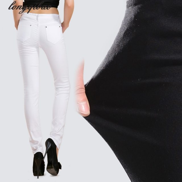 Summer and autumn new candy color jeans ladies Korean tight body pencil pants thin section TB7530