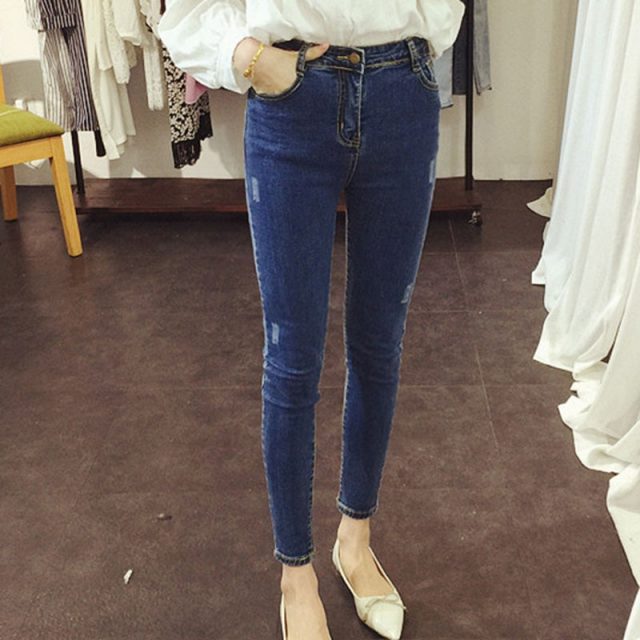 2019 New Fashion High Waist Skinny jeans Women Pencil Pants Cotton Slim Elastic Womens Long Casual Jeans for women jeans Q201