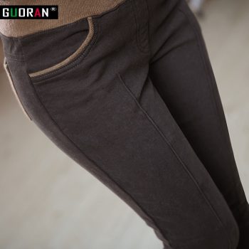 Winter warm women stretch high elastic waist casual cotton pants Plus size S-4XL thick fleece ladies patchwork pencil pants