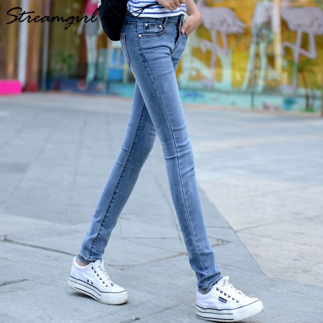 Streamgirl Black Jeans Women Denim Pants Women 2019 Ladies Jeans Femme Skinny Pants Denim Woman Blue Jean Ladies Autumn Classic