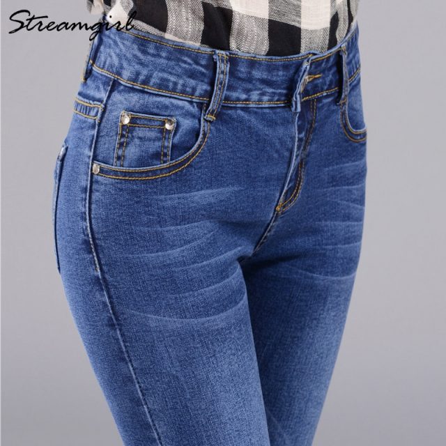 Streamgirl Black Jeans Women Denim Pants Women 2019 Ladies Jeans Femme Skinny Pants Denim Woman Blue Jean Ladies Autumn Classic