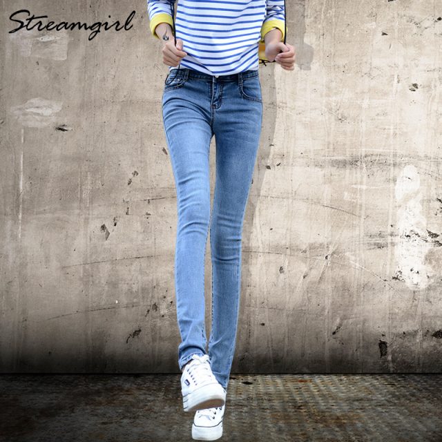 Streamgirl Black Jeans Women Denim Pants Women 2019 Ladies Jeans Femme Skinny Pants Denim Woman Blue Jean Ladies Autumn Classic