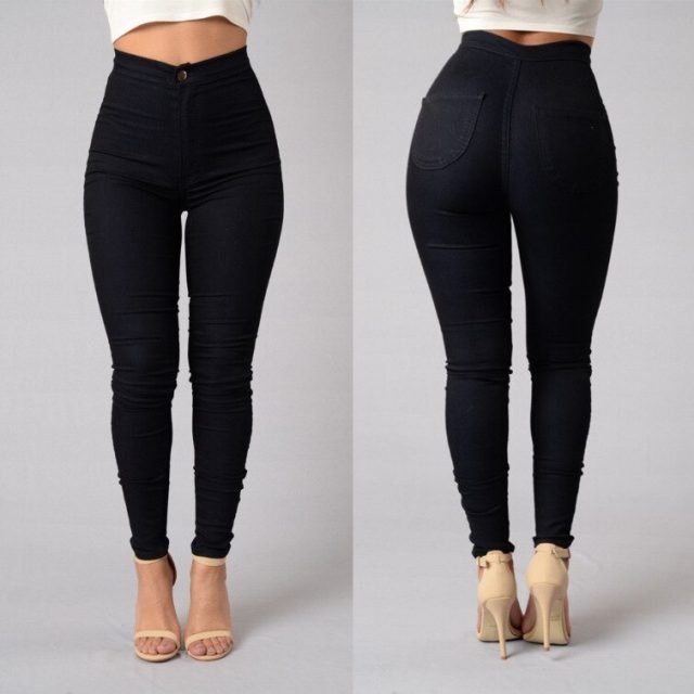 High Waist Skinny Denim Pant Women Legging Fashion Sexy Elasticity Pantalones Mujer Push Up Ropa Mujer Black White Women Clothes