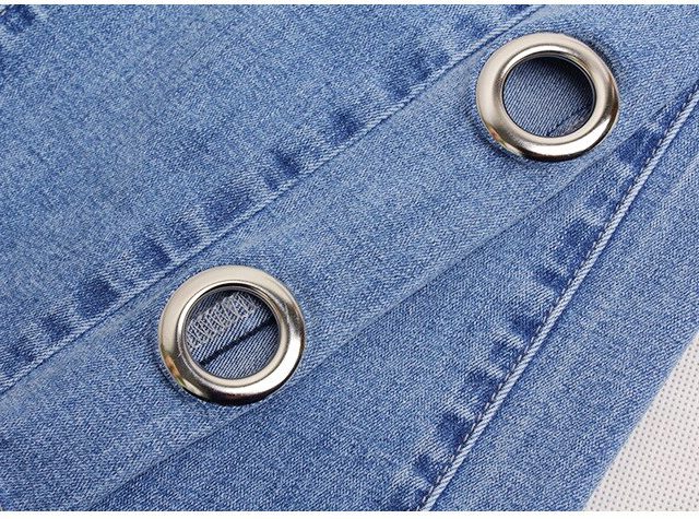 Gold Plated Eyelet Streetwear Skinny Jeans Woman Blue Vintage Womens Jeans Denim Women Clothes Elasticity Push Up Ropa Mujer