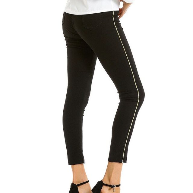 Side Stripe Black Jeans Women Causal Skinny Denim Pants Softener Cotton Ladies Jeans Office Lady Push Up Legging Spodnie Damskie