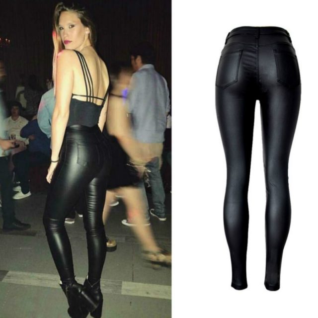 High Waist PU Imitation Leather Jeans Women Fashion Black Elasticity Skinny Jeans Femme Push Up Slim Vaqueros Mujer Pencil Pants