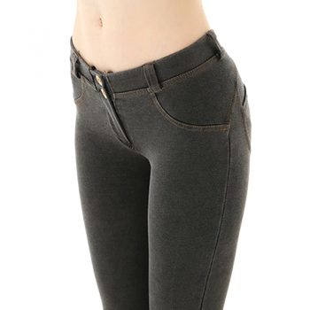 Women Skinny Lift Butt Leggings Bodycon Low Waist Denim Push Up Jeans NGD88