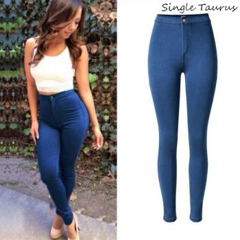 High Waist Slim Skinny Jeans Women Plus Size Cotton Soft Legging Streetwear Push Up Pantalon Femme Deep Blue Trousers Women 2019