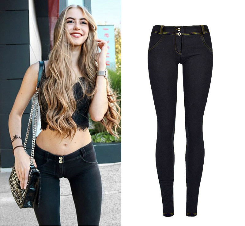 High Street Push Up black Denim Pants Mujer Low Waist Skinny Pencil Pants Femme Fashion Super Stretch Slim Soft Comfort Jeans