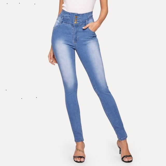 S – XXL Skinny Thin High Waist Pencil Pants Women Elastic Sexy Denim Jeans Trousers