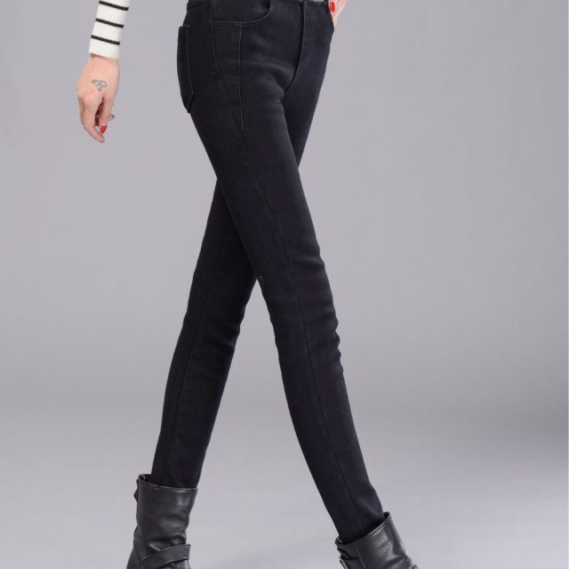 Velvet warm Jeans for Women With High Waist Tight Jeans Winter Pencil Trousers Woman Skinny Jeans Stretching Plus Size