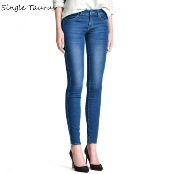 Low Waist Bleached Washed Skinny Jeans Women Fashion Push Up Vintage Moustache Effect Pencil Pants Femme Blue Plus Size Trousers