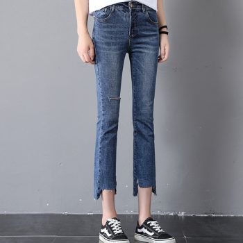 JUJULAND Women Jeans Plus Size Female Stretch Slim Denim Flares Pants Breathable Fashion Bell Bottom Trousers 8237