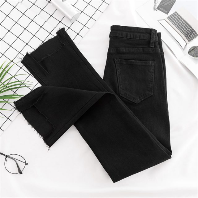 JUJULAND Women Jeans Plus Size Female Stretch Slim Denim Flares Pants Breathable Fashion Bell Bottom Trousers 8237