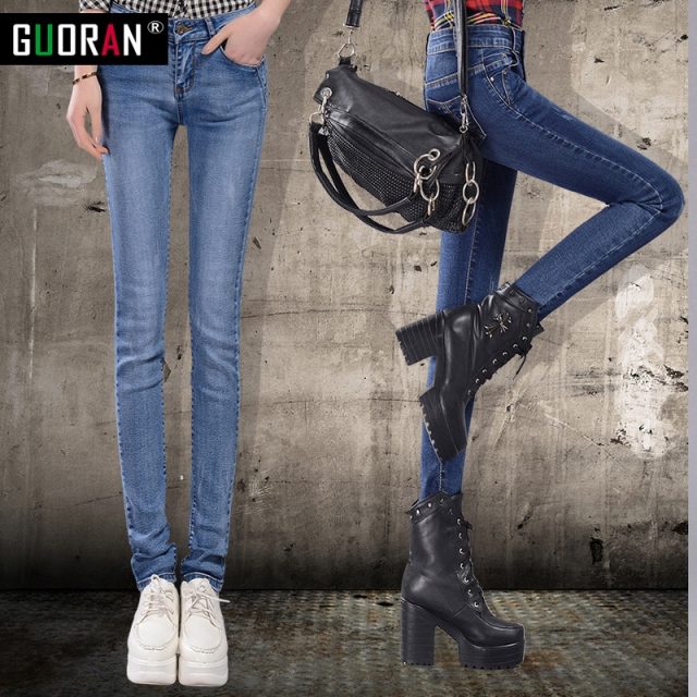 Winter Jeans woman 2018 warm Female Pencil Pants ladies Plus size Slim Feet Jeans long Trousers Women Jeans femme Plus size