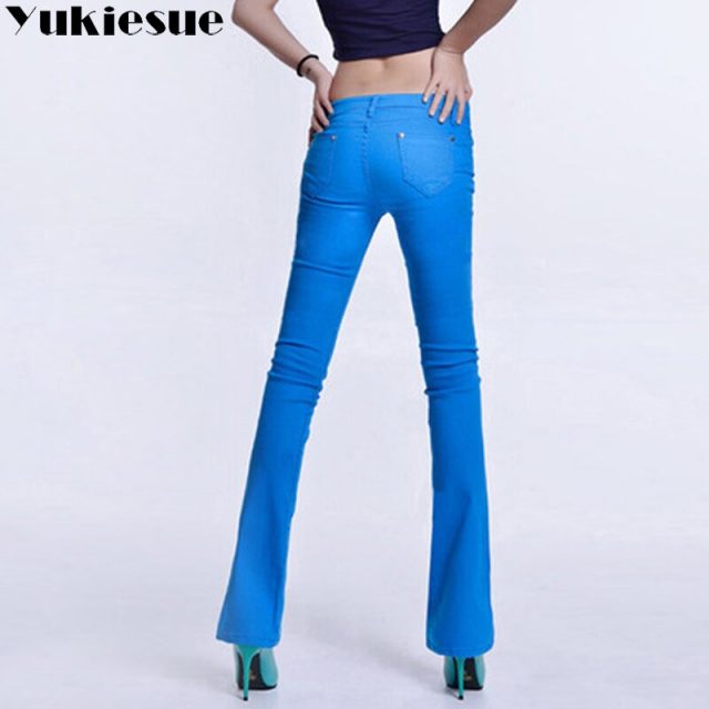 Large sizes skinny women flared jeans for women pants woman denim jeans female trousers with high waist jeans ladies 2018