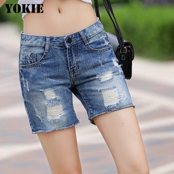 Shorts Women Vintage Solid Color Denim Punk Shorts Female High Waist Shorts Summer Feminino Plus Size Casual Women Short Jeans