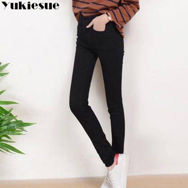 Women jeans In the spring 2018 autumn  Black Stretch Jeans new female Korean stretch slim jeans for women pencil pants feet