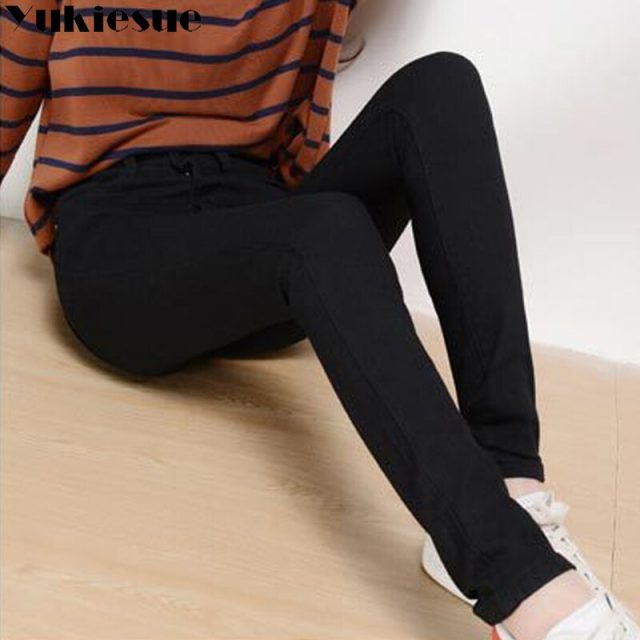 Women jeans In the spring 2018 autumn  Black Stretch Jeans new female Korean stretch slim jeans for women pencil pants feet