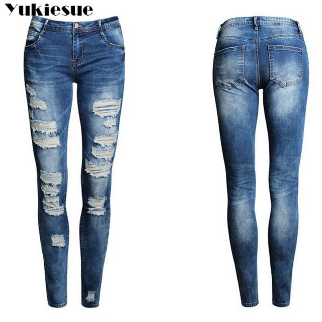 high waisted jeans woman fashionable woman’s jeans for women ripped jeans woman hole boyfriend jeans women’s jeans Plus size