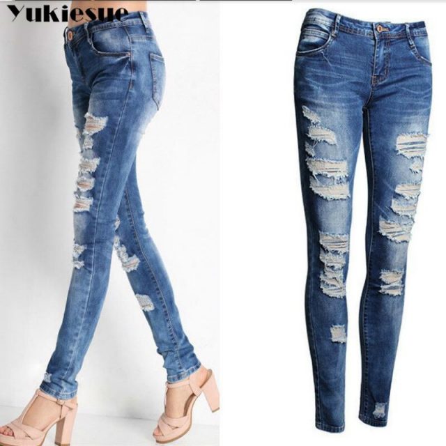 high waisted jeans woman fashionable woman’s jeans for women ripped jeans woman hole boyfriend jeans women’s jeans Plus size