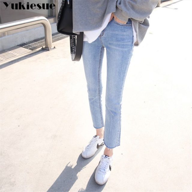 Vintage woman’s jeans with high waist jeans woman skinny flare trousers mom jeans women’s jeans for women jean femme Plus size